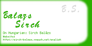 balazs sirch business card